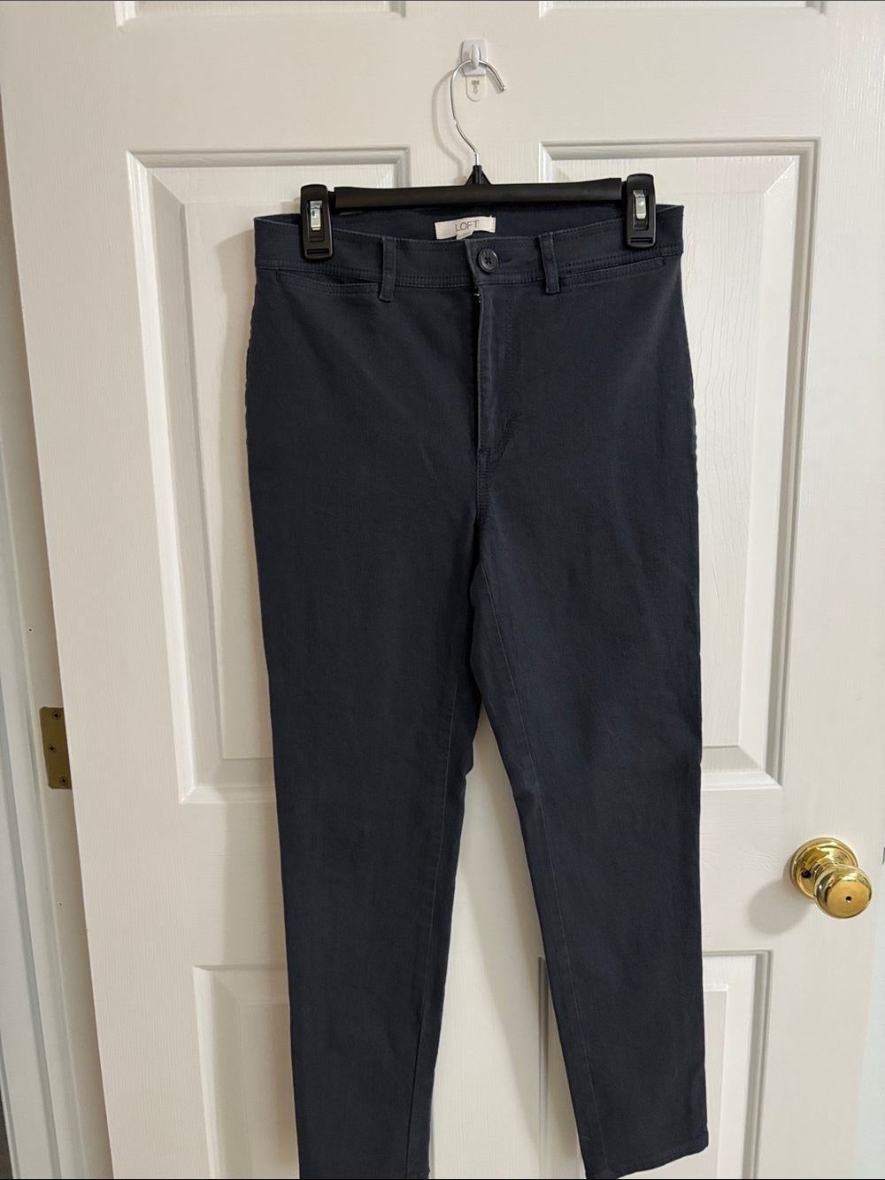 LOFT Dark Navy Slim Ankle Trousers